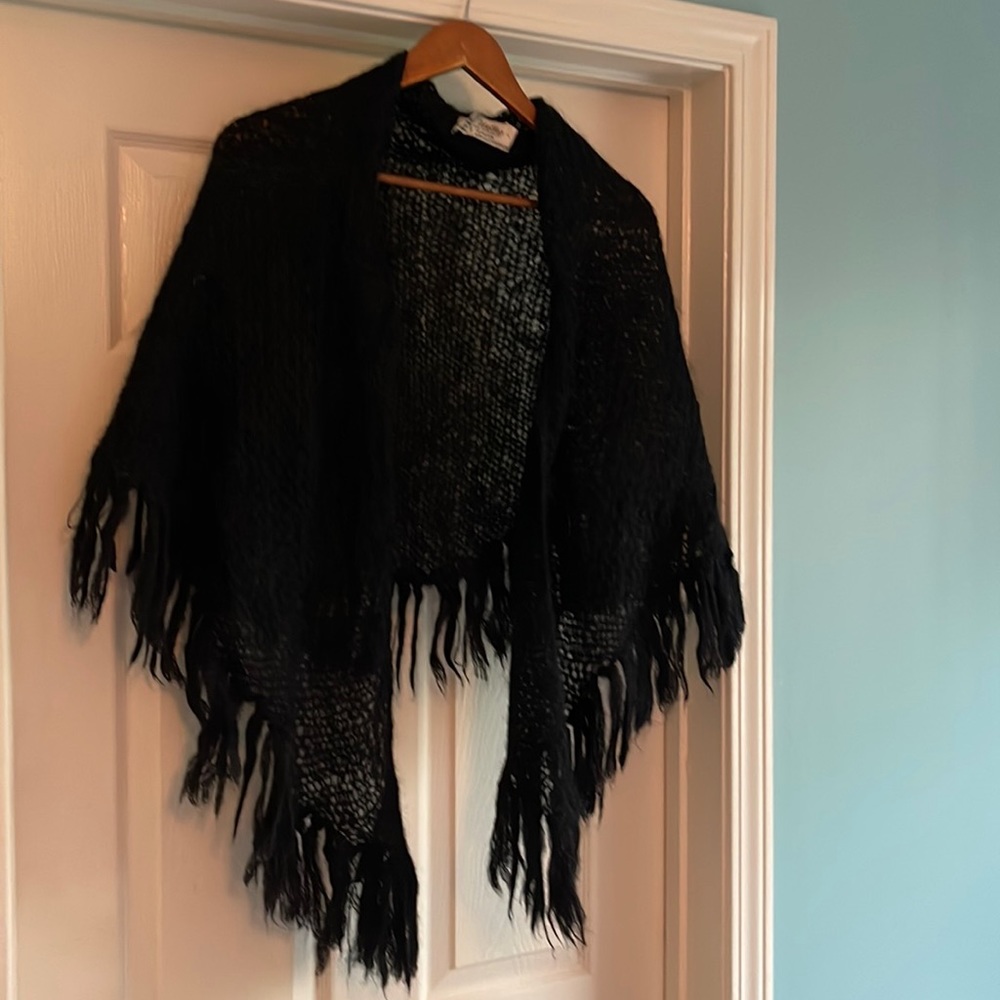 vintage Mohair black shawl